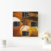 スポーツのゲームの柱時計 スクエア壁時計 (ホーム)