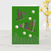 スポーツのゴルフハッピーバースデーの挨拶状/Invitati カード (黄色い花)