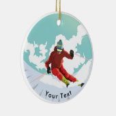 スポーツのスキー斜面のスラローム セラミックオーナメント (右)