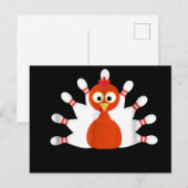 スポーツのターキーとボウリング - 感謝祭 インビテーションポストカード (正面/裏面)