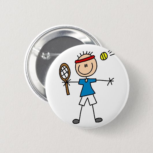 スポーツのテニスボタン 缶バッジ (正面&裏面)