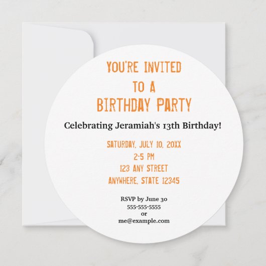 スポーツのテーマのバスケットボールのパーティの招待状 招待状 (裏面)