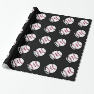 スポーツのテーマ の野球の誕生日のパーソナライズな名前 ラッピングペーパー