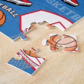 スポーツのバスケットボールの確実のおもしろいのアスリートパターン ジグソーパズル (側面)