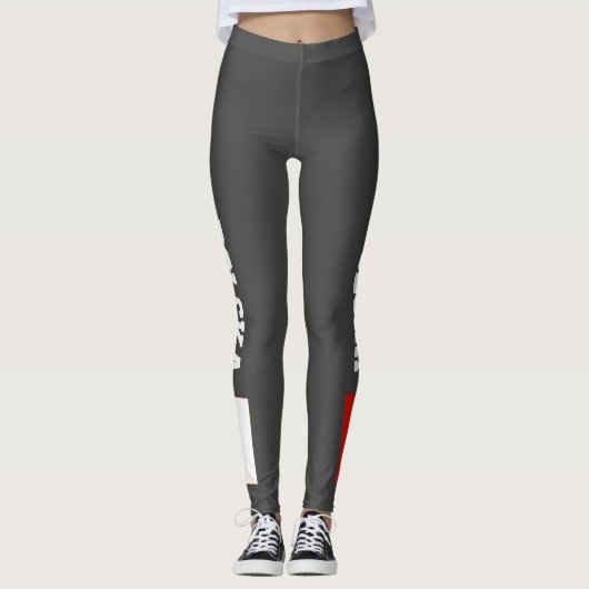 スポーツのフィットネスのヨガのためのポーランドの旗のレギング レギンス (正面)