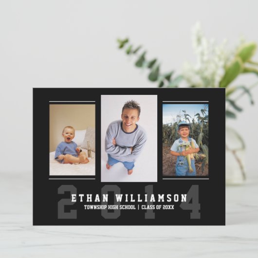 スポーツの人の写真の卒業のパーティの招待状 招待状 (スタンド正面)