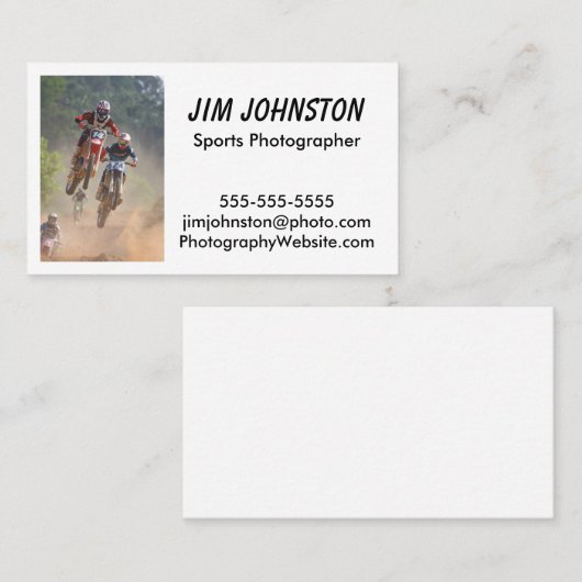 スポーツの写真撮影の名刺 名刺 (正面/裏面)