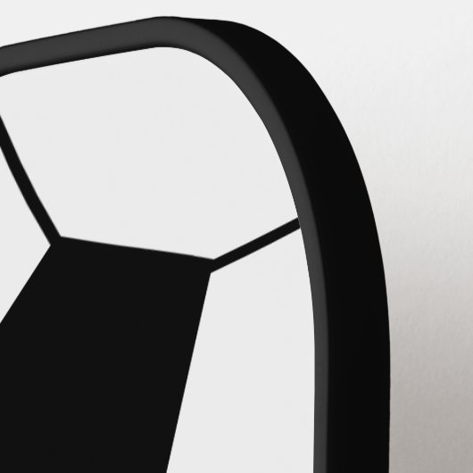 スポーツの名称と番号の付いたサッカーボールスケッチ ピックルボールラケット (左詳細)