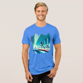 スポーツの夢 – 明るい抽象芸術デジタルTシャツ トライブレンドＴシャツ (正面全面)