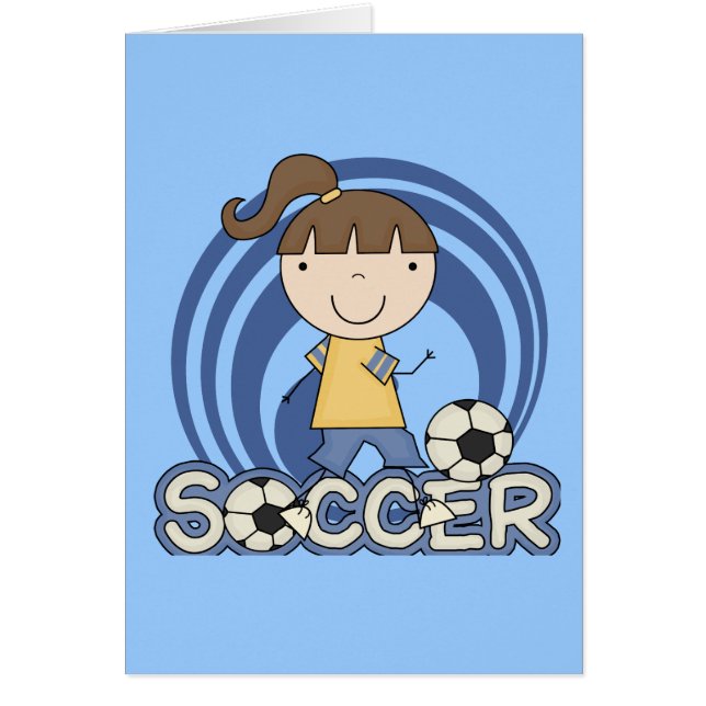 スポーツの女の子-サッカーのTシャツおよびギフト (正面)