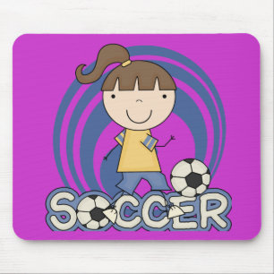 スポーツの女の子-サッカーのTシャツおよびギフト マウスパッド