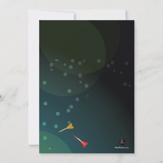 スポーツの投げ矢-招待状 招待状 (裏面)