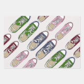 スポーツの概念。色のジム違うの靴。 ラッピングペーパーシート (正面3)