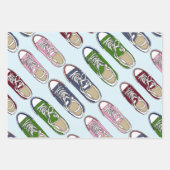 スポーツの概念。色のジム違うの靴。 ラッピングペーパーシート (正面2)