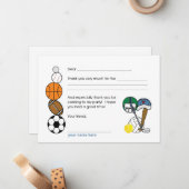 スポーツの球の誕生会はノート感謝していしています ノートカード (正面/裏面インサイチュ)