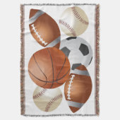スポーツの球のGamedayの季節はブランケットを団結します スローブランケット (正面縦)