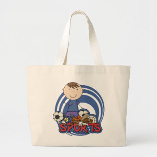 スポーツの男の子のサッカーのTシャツおよびギフト ラージトートバッグ