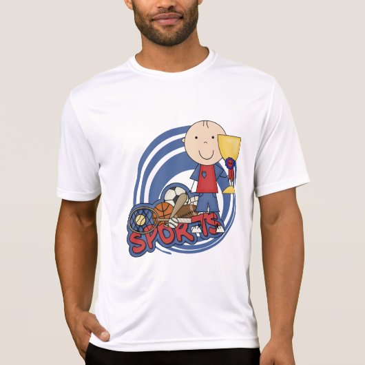 スポーツの男の子のチャンピオンのTシャツおよびギフト Tシャツ (正面)