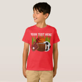 スポーツの男の子の多くのためのパーソナライズなスポーツシャツ Tシャツ (正面フル)