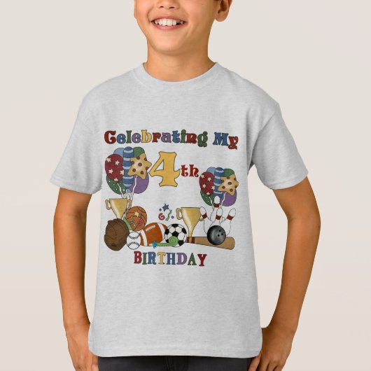 スポーツの第4誕生日のTシャツおよびギフトのために熱狂する Tシャツ (正面)