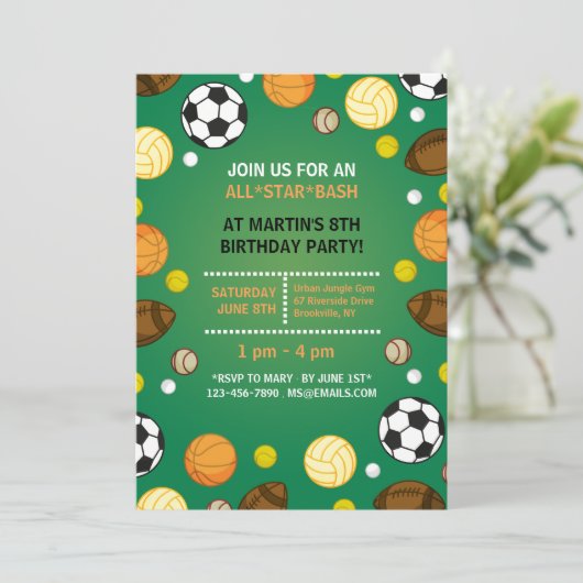 スポーツの背景 招待状 (スタンド正面)