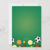 スポーツの背景 招待状 (裏面)