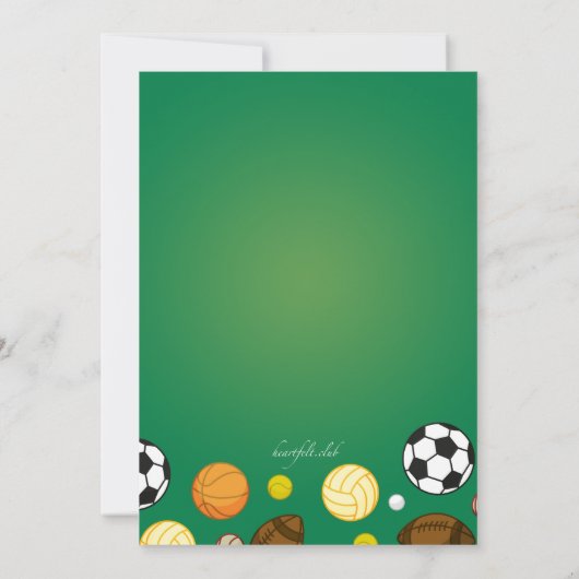 スポーツの背景 招待状 (裏面)