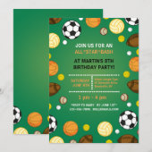 スポーツの背景 招待状 (正面/裏面)