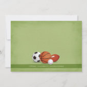 スポーツの誕生日のパーティの招待状 招待状 (裏面)