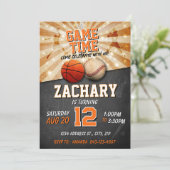 スポーツの誕生日の招待バスケットボール野球 招待状 (スタンド正面)