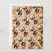 スポーツの誕生日の招待ベースボールサッカー 招待状 (裏面)