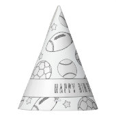 スポーツの誕生日パーティー – 自分の帽子をカラー パーティーハット (左)