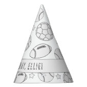 スポーツの誕生日パーティー – 自分の帽子をカラー パーティーハット (右)