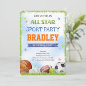 スポーツの誕生日招待状 招待状 (スタンド正面)