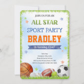スポーツの誕生日招待状 招待状 (正面)