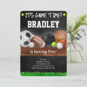 スポーツの誕生日招待状 招待状 (スタンド正面)