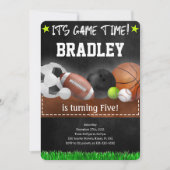 スポーツの誕生日招待状 招待状 (正面)