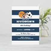 スポーツの誕生日招待状 - 野球、サッカー 招待状 (スタンド正面)