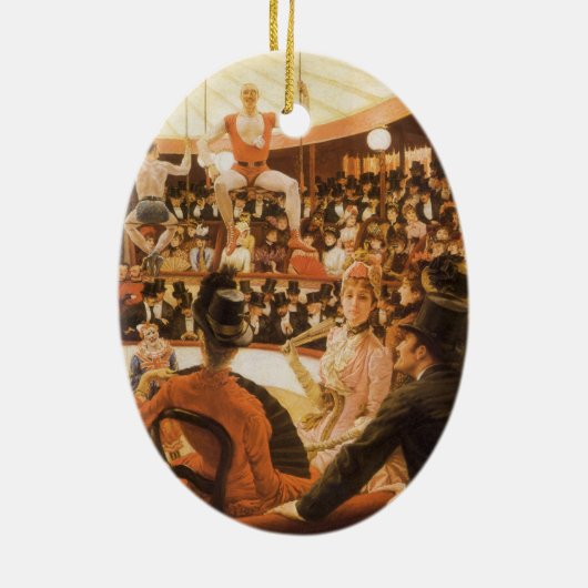 『スポーツの貴婦人』（別名：『サーカスの恋人』）by ジェームズ・ティソー セラミックオーナメント (裏面)