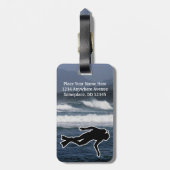 スポーツの重点のスキューバダイビングの海 ラゲッジタグ (裏面縦)