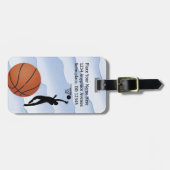スポーツの重点のバスケットボール選手の球 ラゲッジタグ (正面横)
