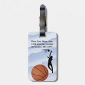 スポーツの重点のバスケットボール選手の球 ラゲッジタグ (裏面縦)