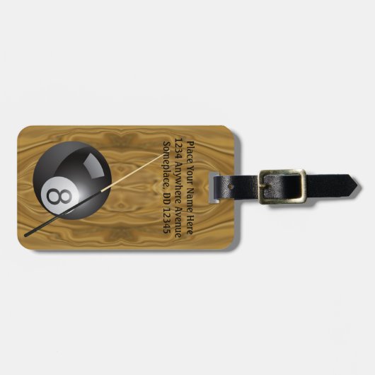 スポーツの重点のビリヤードボールの手掛り棒 ラゲッジタグ (正面横)