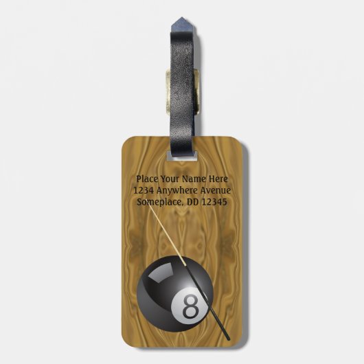 スポーツの重点のビリヤードボールの手掛り棒 ラゲッジタグ (裏面縦)