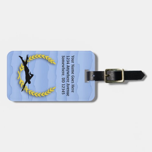 スポーツの重点の水泳は泳ぐ人を個人化します ラゲッジタグ (正面横)