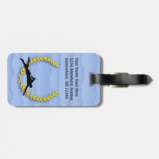 スポーツの重点の水泳は泳ぐ人を個人化します ラゲッジタグ (裏面横)