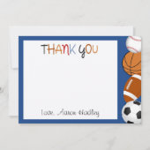 スポーツの野球のフットボールの誕生日のサンキューカード ノートカード (正面)