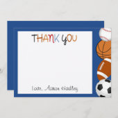 スポーツの野球のフットボールの誕生日のサンキューカード ノートカード (正面/裏面)