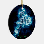 スポーツの電気青いモトクロスの興奮 セラミックオーナメント (右)