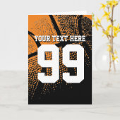 スポーツのjersey数を用いるバスケットボールの挨拶状 カード (黄色い花)